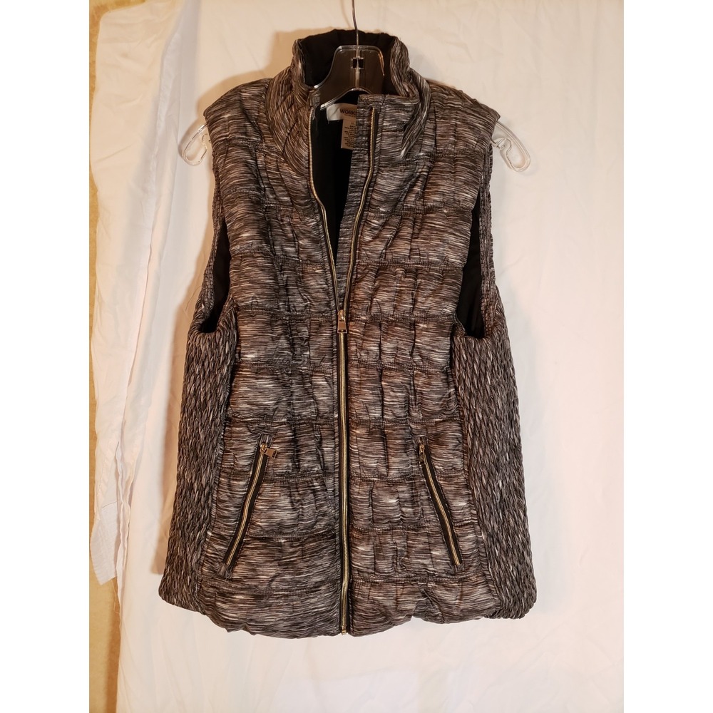 Women's Workshop Republic Black And White Quilted Vest Size XL